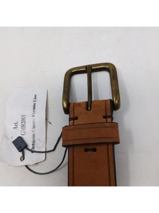 Brown Leather Belt 105 cm 40-42 With Brass Buckle Made Argentina #D-26i main image 5